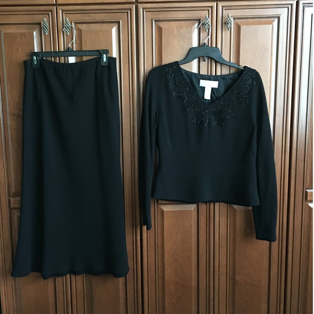 Elegant black evening skirt set by Jones New York, sz 10